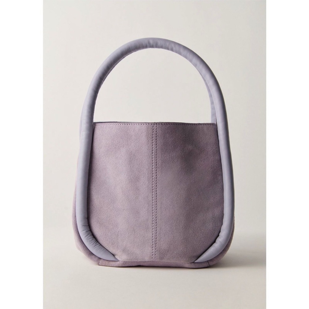 Free People Barlow Suede Leather Bucket Bag Lilac Purple 102165511 NWT - Picture 5 of 10